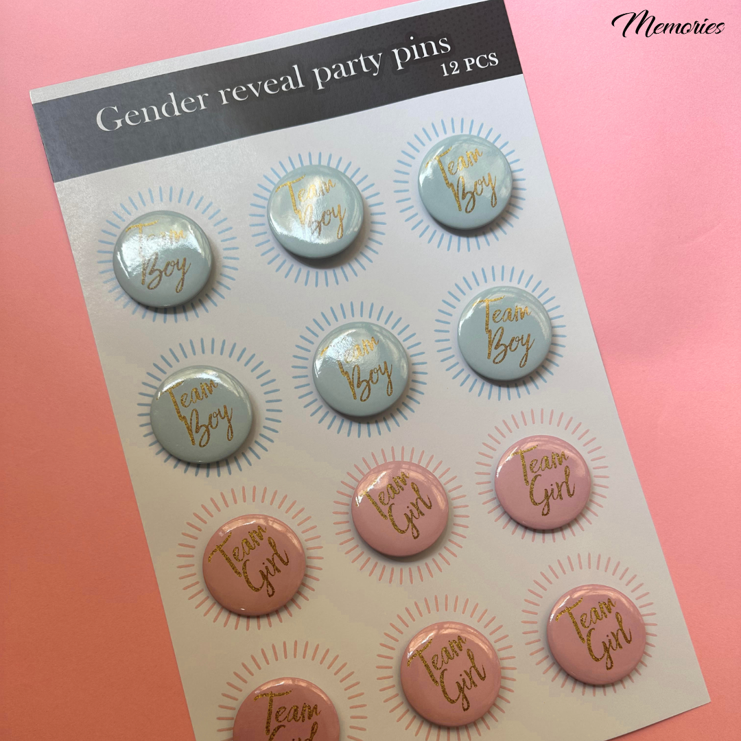 Gender reveal pins