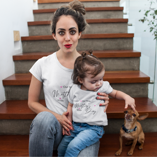 Matching Our First Mother's Day T-shirt/babysuits