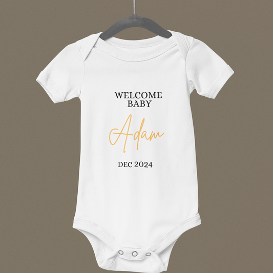 Welcome baby + due date bodysuit