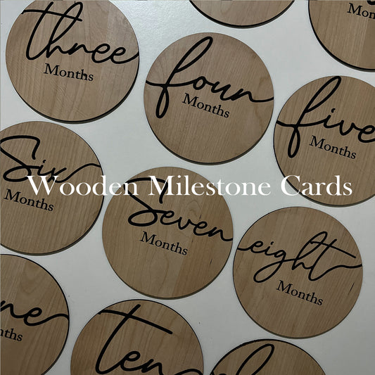baby wooden milestone cards