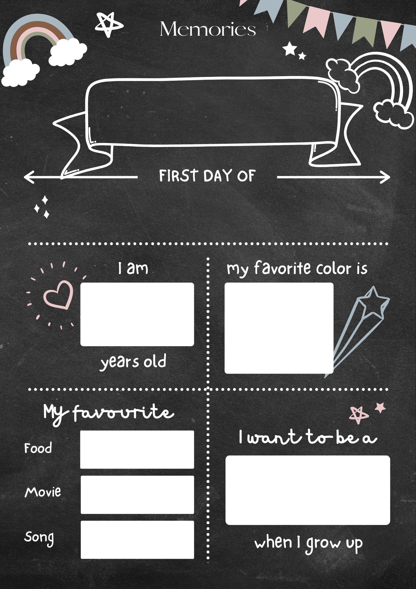 first & last day of school wooden board