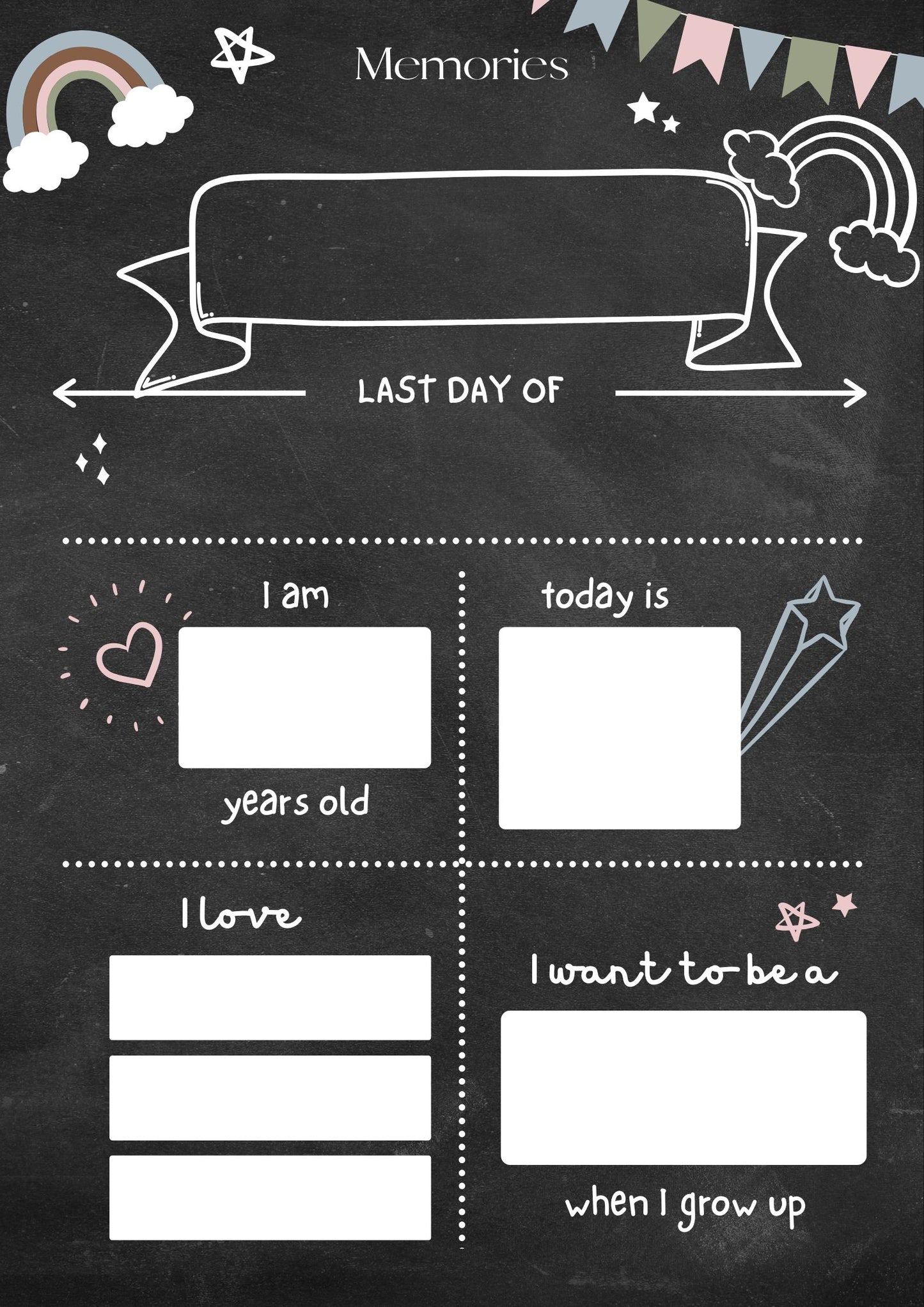 first & last day of school wooden board