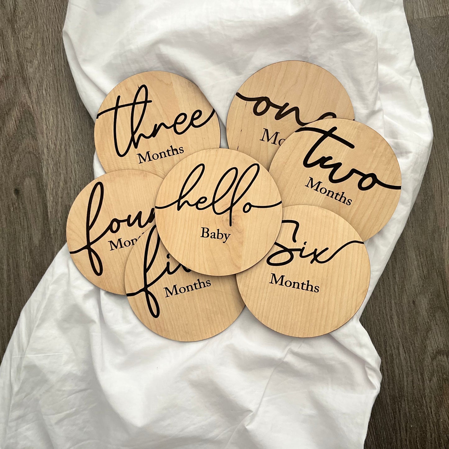 Baby wooden milestone cards