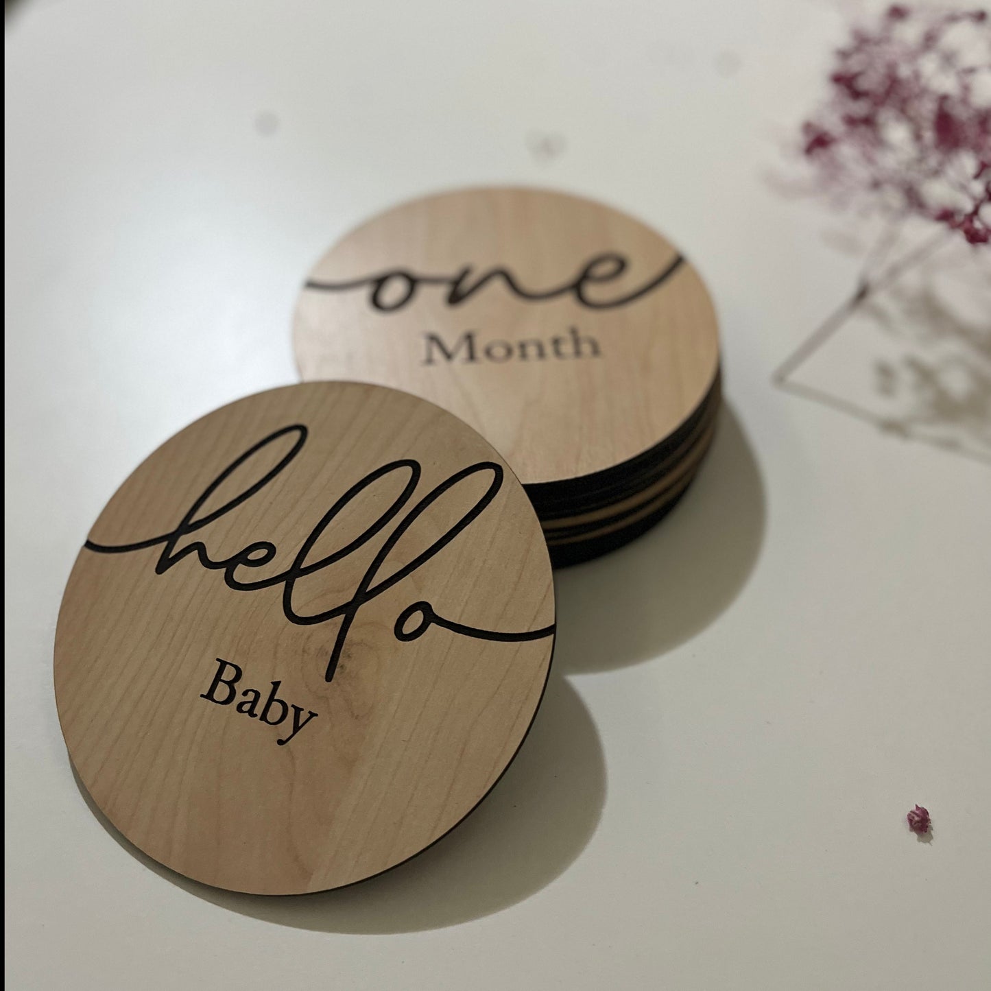 baby wooden milestone cards